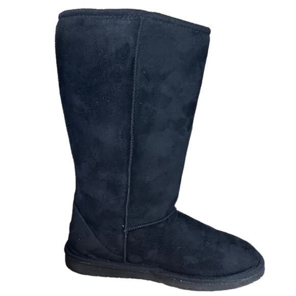 Dawgs black faux micro suede shaft 9” slight heel size 7 - Picture 2 of 6